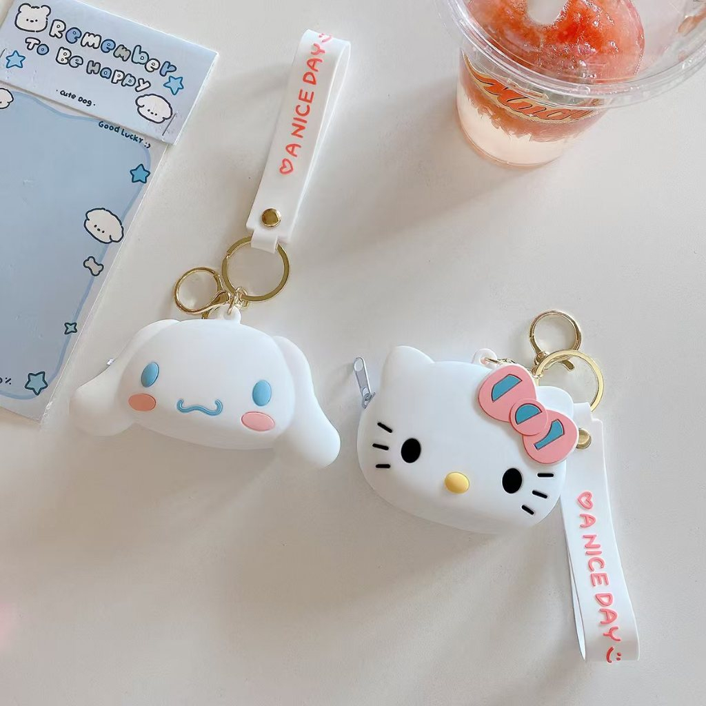 การ์ตูน Dingdang Cat Mario Puppy Dog Minnie กระเป๋าสตางค์ขนาดเล็กน่ารักซิลิโคน Mini Storage พวงกุญแจ Zero Wallet
