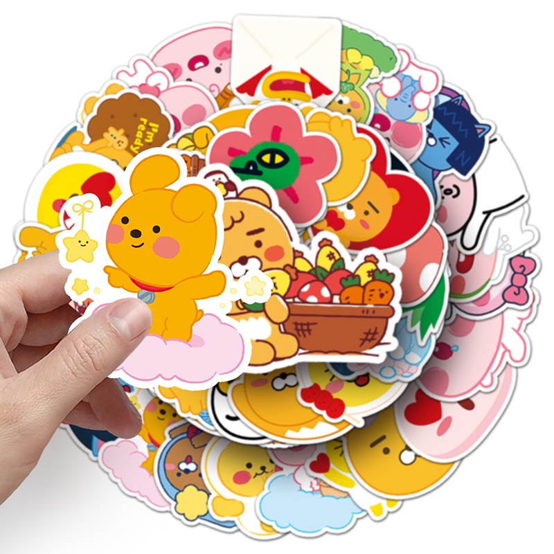 50 ชิ้น Kakaofriends สติกเกอร์ตกแต่ง Scrapbooking เครื่องเขียนสร้างสรรค์ของขวัญเล็กๆสําหรับเด็ก