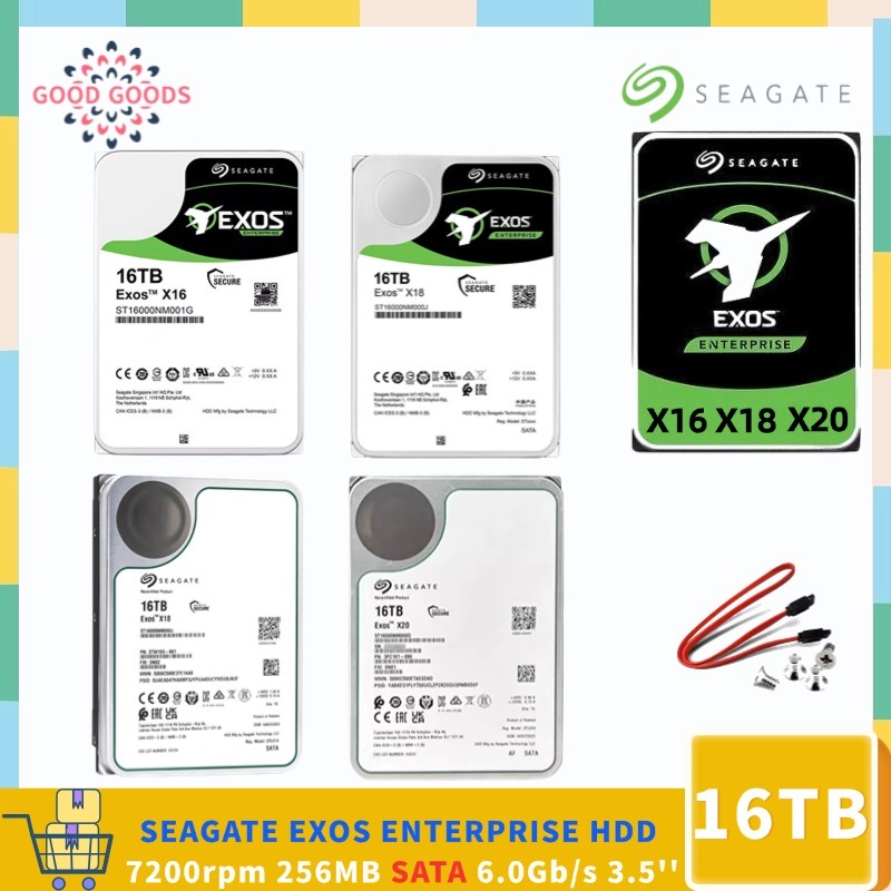 Seagate EXOS X16 X18 X20 16TB ENTERPRISE 3.5 HDD 7200rpm 256MB Cache SATA 6.0Gb/s ฮีเลียม