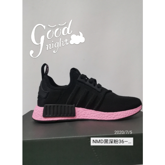 Adidas originals NMD _ R1 Black Dark Pink Low-Top Sports Casual Shoes Men Women Same Style Shock Abs