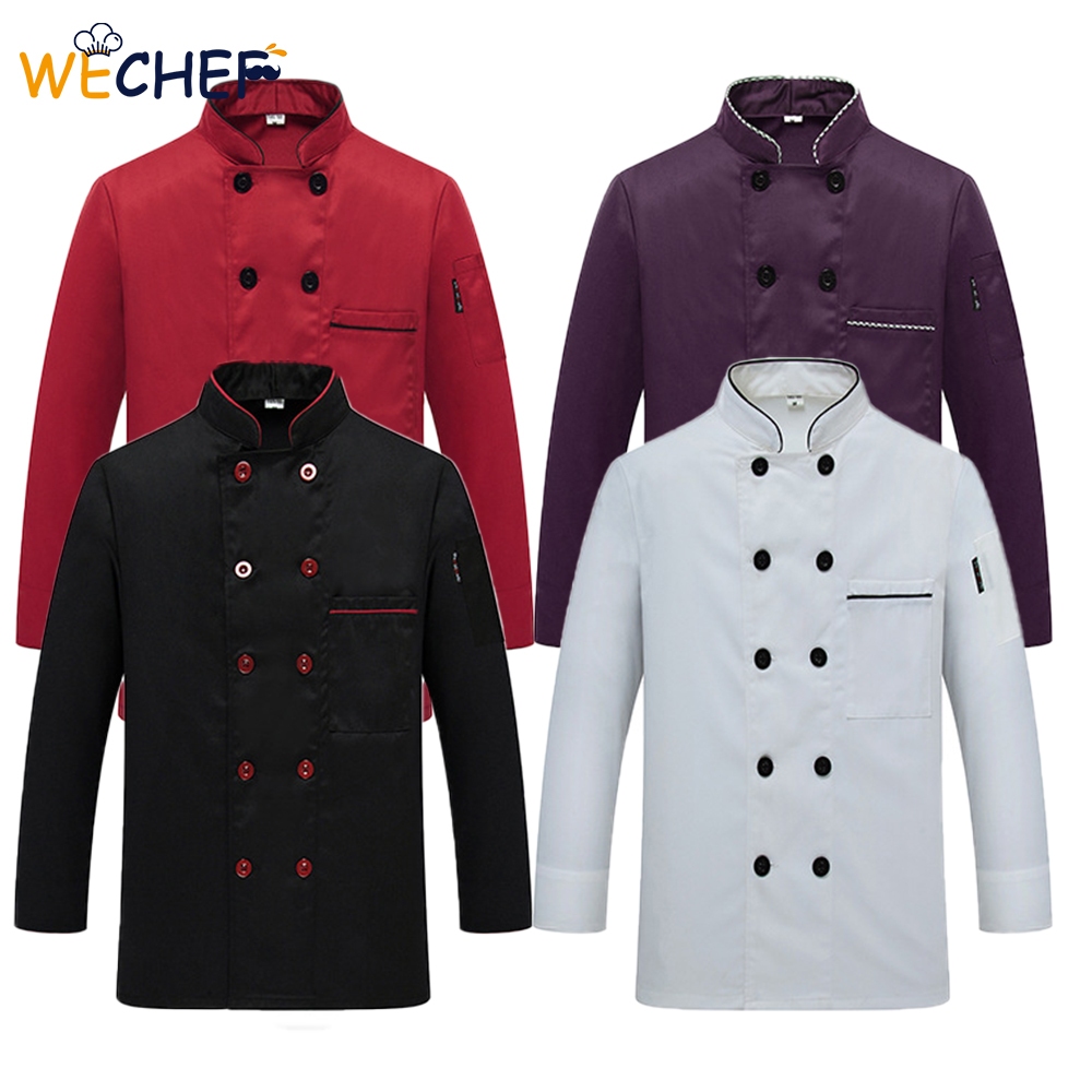 M-5xl ชุดเชฟโรงแรม Chef Workwear Unisex ผู้ชายผู้หญิงแขนยาวหนาสไตล์ Catering Baking Plus ขนาดกลับห้องครัวเสื้อผ้า