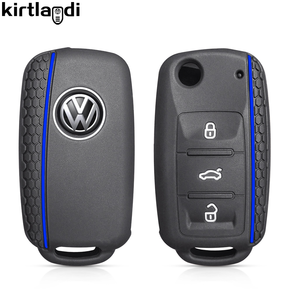 เคสกุญแจรีโมทรถยนต์ ซิลิโคน สําหรับ VW Volkswagen Polo Tiguan Passat Golf Jetta Lavida Skoda Octavia Passat