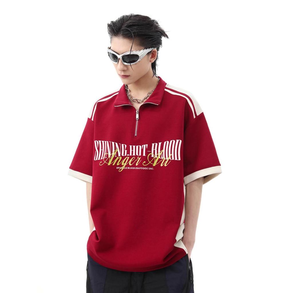 Proman-🍃2024 ฤดูร้อน ฤดูร้อน ถนนสูง ปกพับ แขนสั้น POLOเสื้อ ผู้ชาย แฟชั่น ยอดนิยม แมทช์ลุคง่าย แบบหลวม เสื้อยืด【M-3XL】