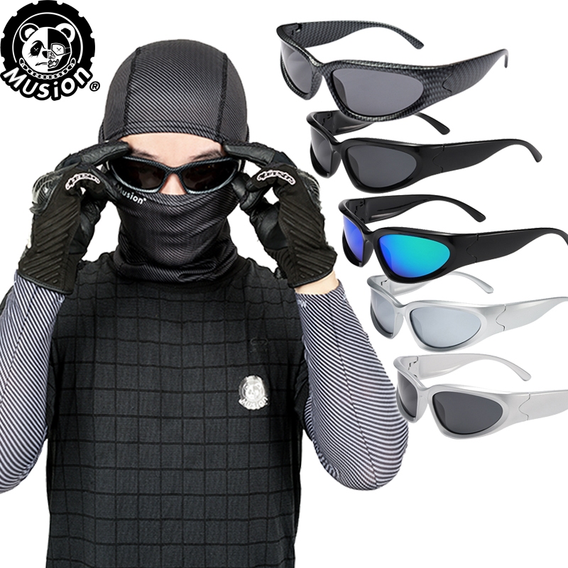 Musion แว่นตากันแดด ป้องกันรังสียูวี Y2K แฟชั่น สําหรับขี่จักรยานกลางแจ้ง