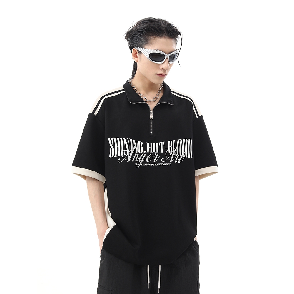 💥BECoolMan 💥เสื้อยืดคอปกแขนสั้น ทรงโอเวอร์ไซส์ สกรีนลายตัวอักษร เท่ๆ คูล เทสดี ใส่ได้ทั้งหญิงและชาย