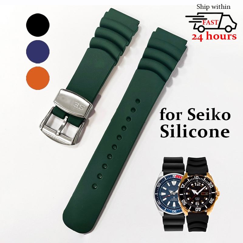 สายนาฬิกาข้อมือซิลิโคน 20 มม. 22 มม. กันน้ํา สําหรับ Seiko Prospex SKX007 SKX009 SPR009