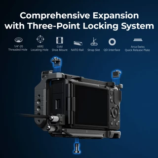 กรอบกล้อง SmallRig สําหรับ Sony ZV-E10 II, ชุดกรงแบบปลดเร็ว HawkLock พร้อมที่จับ