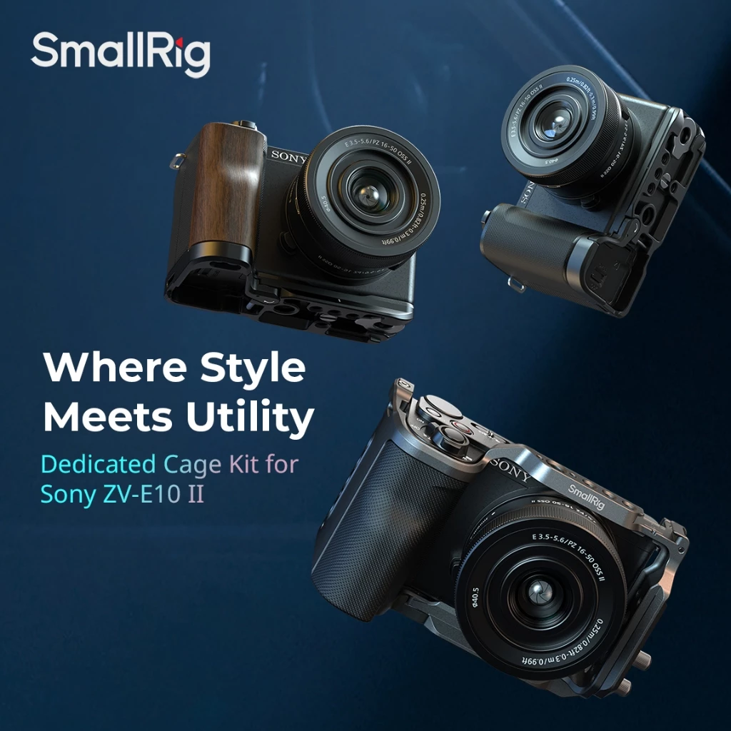 กรอบกล้อง SmallRig สําหรับ Sony ZV-E10 II, ชุดกรงแบบปลดเร็ว HawkLock พร้อมที่จับ