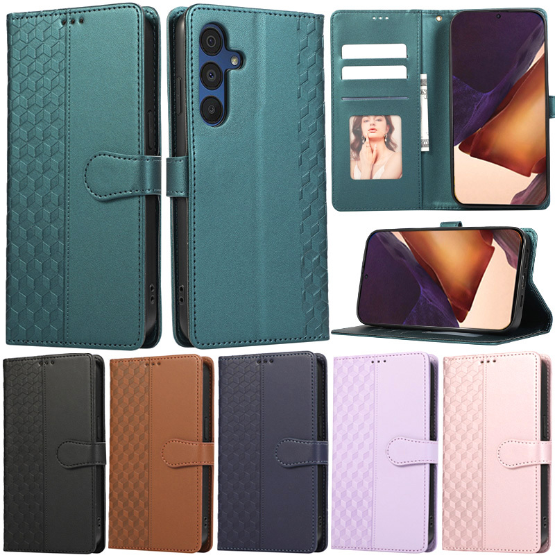SAMSUNG หรูหราสําหรับsamsung Galaxy A55 5G A35 A15 A54 A34 A24 A14 A53 A73 A23 A13 A52 A72 A25 5G A04s A12 F12 M12 A52s A04s A04s A04s A04s A04 M13 สแควร์กระเป๋าสตางค์หนังกรณี