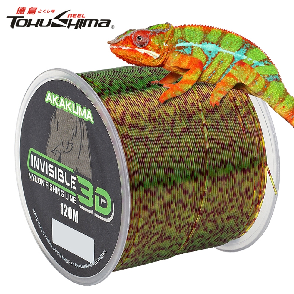 สายเบ็ดตกปลาไนล่อน 3D มองไม่เห็น 120 เมตร คุณภาพสูง ป้องกันการม้วนงอ