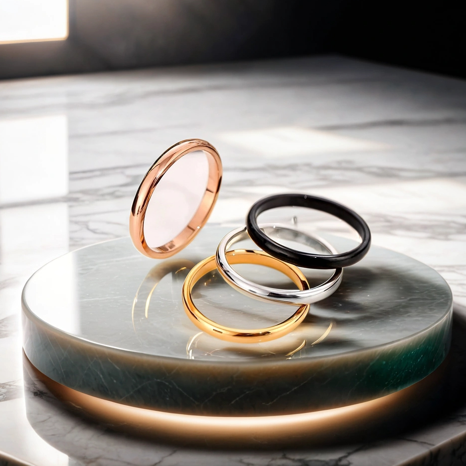 แหวนสแตนเลส สไตล์เกาหลี แฟชั่นเรียบง่าย แหวนคู่รัก แหวนทอง18k ไม่ซีดจาง ส่งเร็ว แหวนผู้หญิง สีทอง สีโรสโกลด์