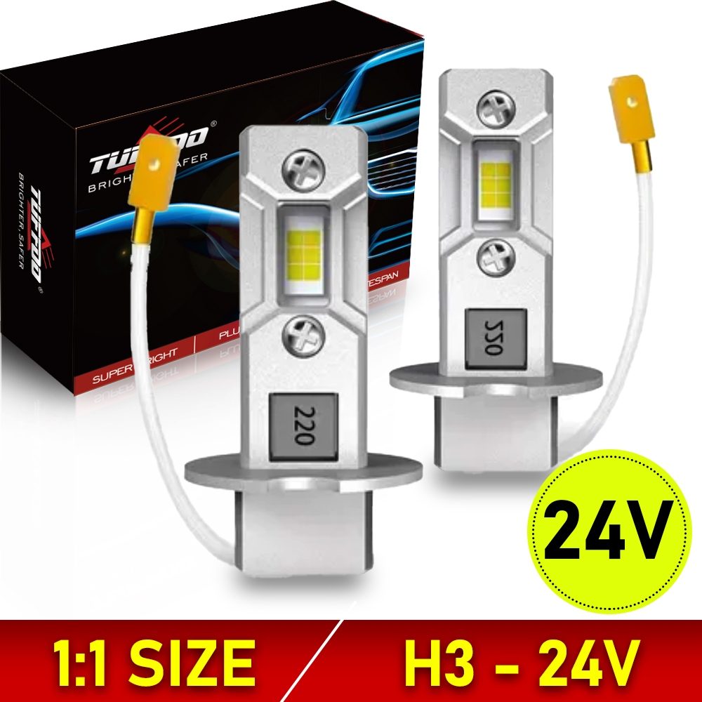 Tuffoo 2 ชิ้น 24 โวลต์ H3 หลอดไฟหมอก LED สําหรับรถบรรทุก - 6000 พันสีขาว / 3000 พันสีเหลืองทอง / สีเ