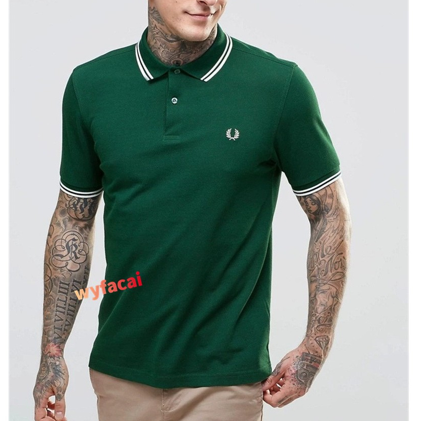 เสื้อโปโลชาย Fred perry แท้ men polo shirt ของแท้  (คอตตอน 100%) เสื้อโปโล