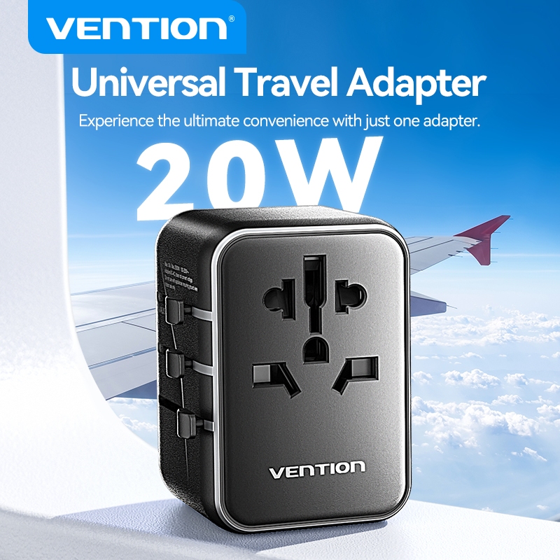 [โค้ดคุ้ม][สต็อก]Vention GaN Universal Travel Charger -100W PD/65W PD/20W PD ชาร์จเร็ว ความเข้ากันได