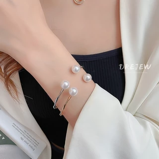 DREJEW เดรช อารมณ์ที่เรียบง่ายคดเคี้ยวคลื่นมุกเปิดสร้อยข้อมือประณีตสร้อยข้อมือระดับไฮเอนด์2024ใหม่บรรยากาศสร้อยข้อมือ