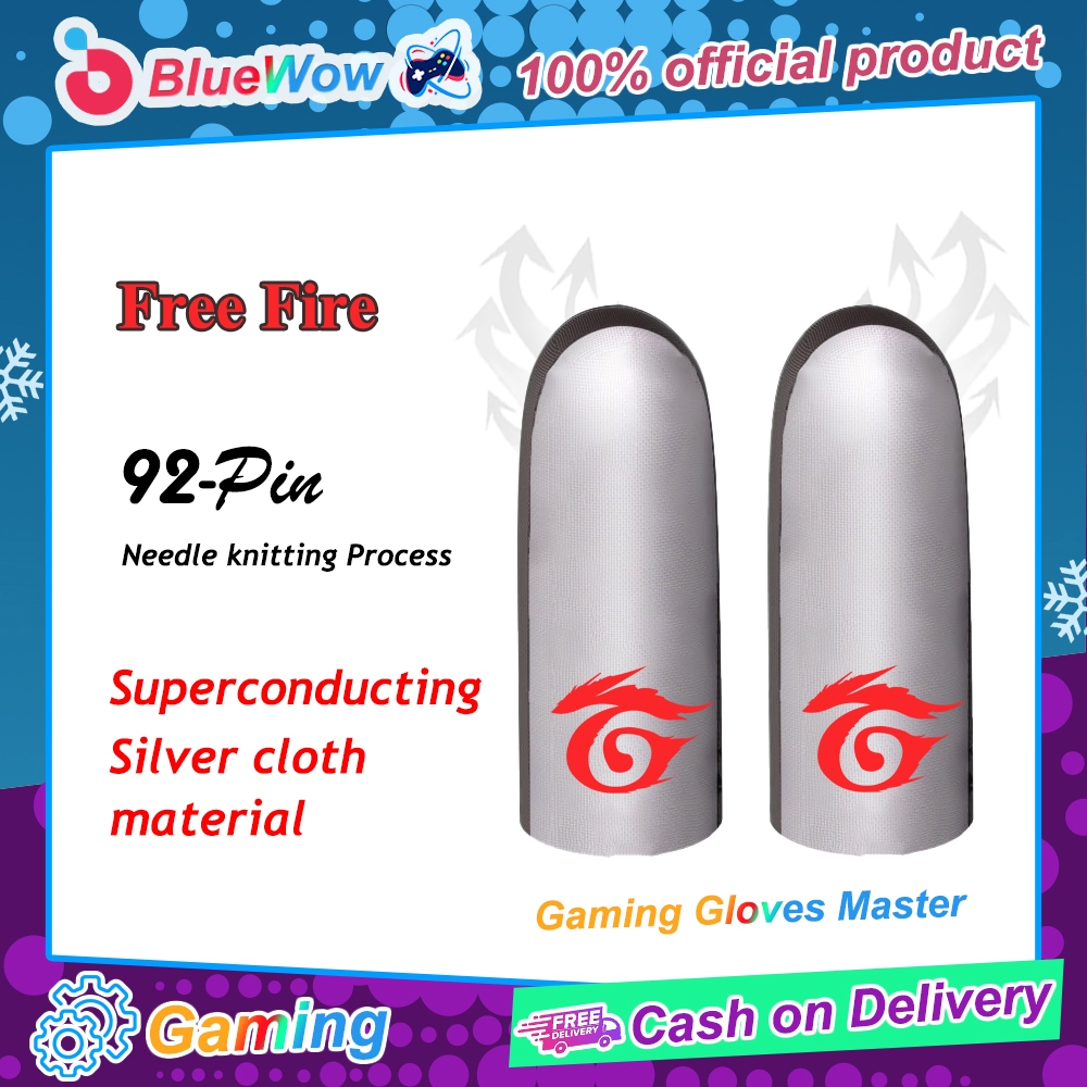 Bluewow Gaming Finger Seelve ฟรี Fire Professional เกมถุงมือเงินผ้าสําหรับ PUBG 92-Pin Thumb แขนถุงมือ