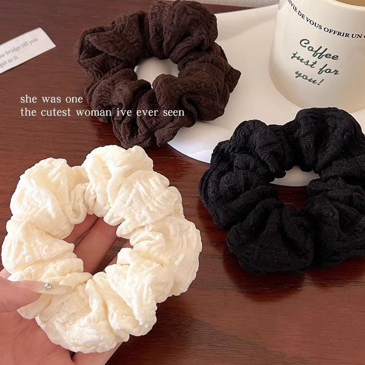 2024 ยางรัดผม ยืดหยุ่นสูง ขนาดใหญ่ สีพื้น ระดับไฮเอนด์