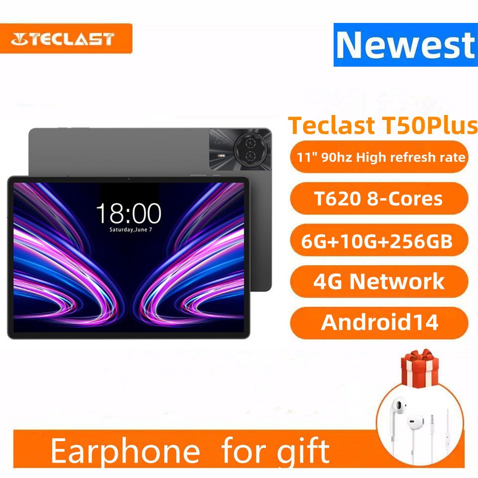 TECLAST ใหม่Teclast T50plus แท็บเล็ต MAX 16GB+256GB 11" Android14 1920x1200 UNISOC T620 Octa Core 4G