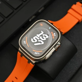 สายรัดซิลิโคนอ่อนนุ่มสําหรับ iWatch Ultra 2 1 49 มม.Series 9 8 7 41 45 มม.ยางสําหรับ iWatch 6 5 4 se 42 มม.44 มม.สร้อยข้อมือบุรุษ