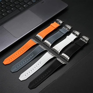 สายรัดซิลิโคนอ่อนนุ่มสําหรับ iWatch Ultra 2 1 49 มม.Series 9 8 7 41 45 มม.ยางสําหรับ iWatch 6 5 4 se 42 มม.44 มม.สร้อยข้อมือบุรุษ