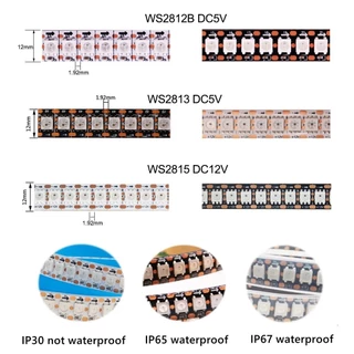 Ws2812b SMD 5050 RGBIC ไฟ LED Strip 144Led/m พิกเซลแอดเดรสสมาร์ทเทปแสง IP30/IP65/IP67 DC5V