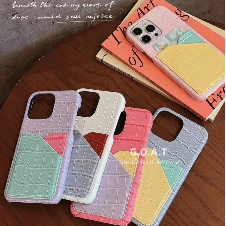 Fast shipping คุณภาพสูงสบู่เกาหลีกระเป๋าการ์ดตัวอักษรปลอกสําหรับ iPhone 15 14 13 Pro Max เคส iPhone ป้องกัน anti-drop ฝาหลังกรณี