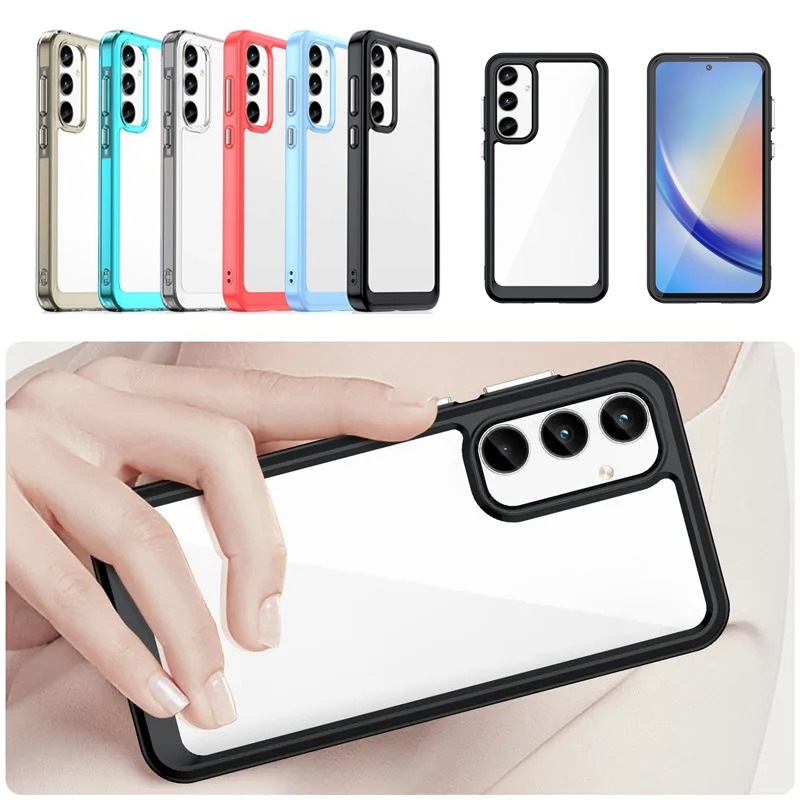 SAMSUNG สําหรับSamsung Galaxy A55 A35 A17 A16 LTE A56 A25 A15 5G 2025 กรณีสีสันSoft Edgeซิลิโคนสําหร