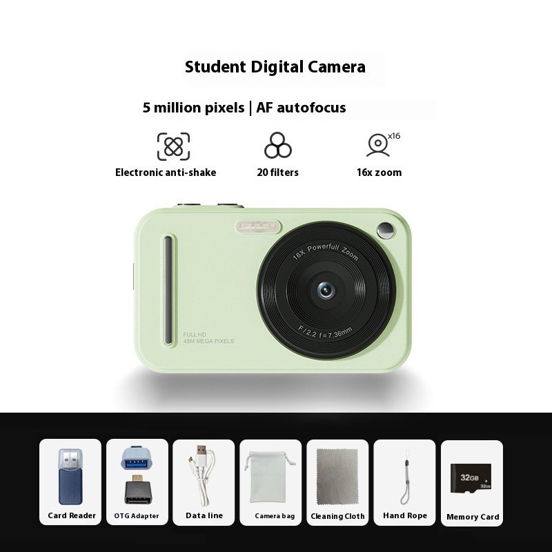 Hld M3 Student Party Campus HD Digital Camera Girls Entry Level Digital Camera CCD Zoom Travel Camer