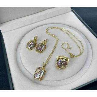 ชุดเครื่องประดับมุกน้ําจืดบาร็อคธรรมชาติ