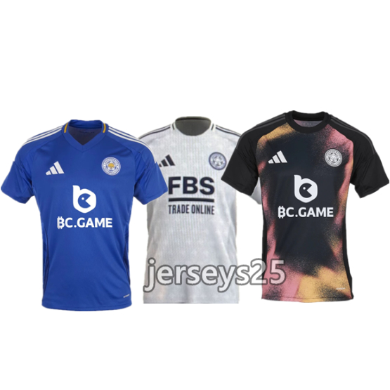 24-25 เลสเตอร์ ซิตี้ เหย้า เยือนสาม เสื้อฟุตบอลแขนสั้นผู้ชาย