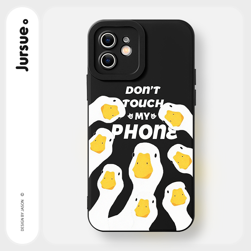 JURSUE เคสไอโฟน เคสซิลิโคนนุ่มกันกระแทกน่ารักตลก เคสโทรศัพท์ for iPhone 16 15 14 13 12 11 Pro Max SE 2020 X XR XS 8 7 Plus พลัส Y5359Q