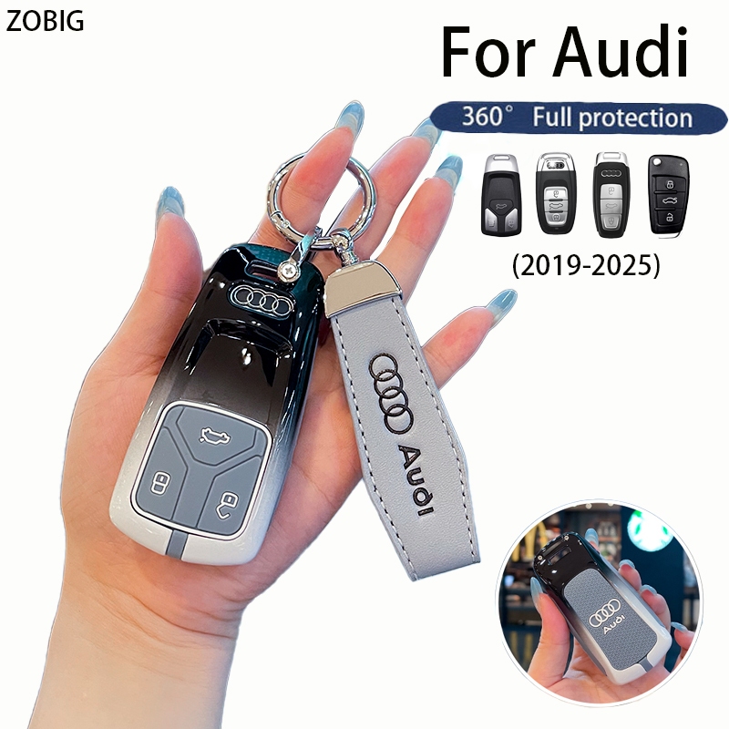 ZOBIG ABS Gradient Key Fob สําหรับ Audi กุญแจรถพร้อมพวงกุญแจ Fit สําหรับ 2024 Audi A4 Q7 Q5 TT A3 A6