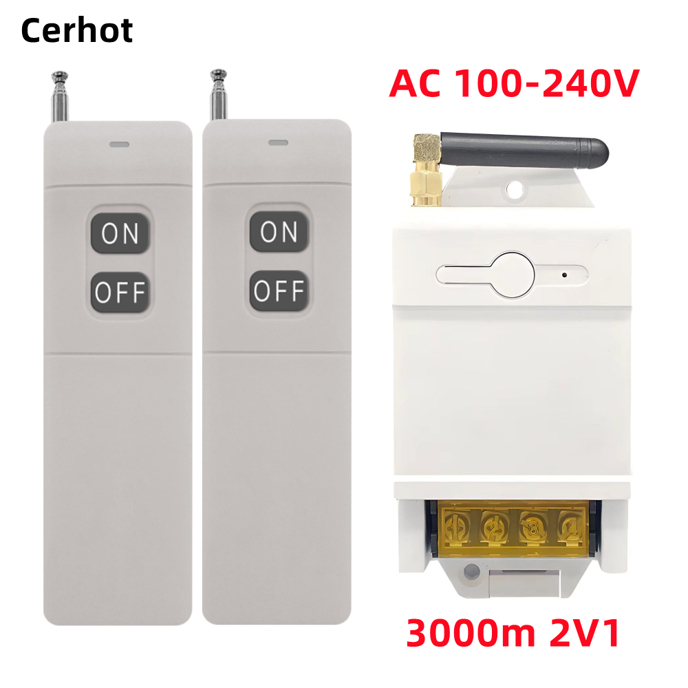 Cerhot รีโมตคอนโทรลไร้สาย 30A AC 100V-250V RF สําหรับสวิตช์ไฟเพดาน 110V 120V 220V 230V