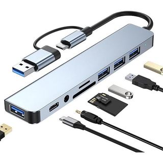8-IN-2 Type C USB HUB High Speed Usb 3.0 4 Port Multi Splitter Adapetr OTG