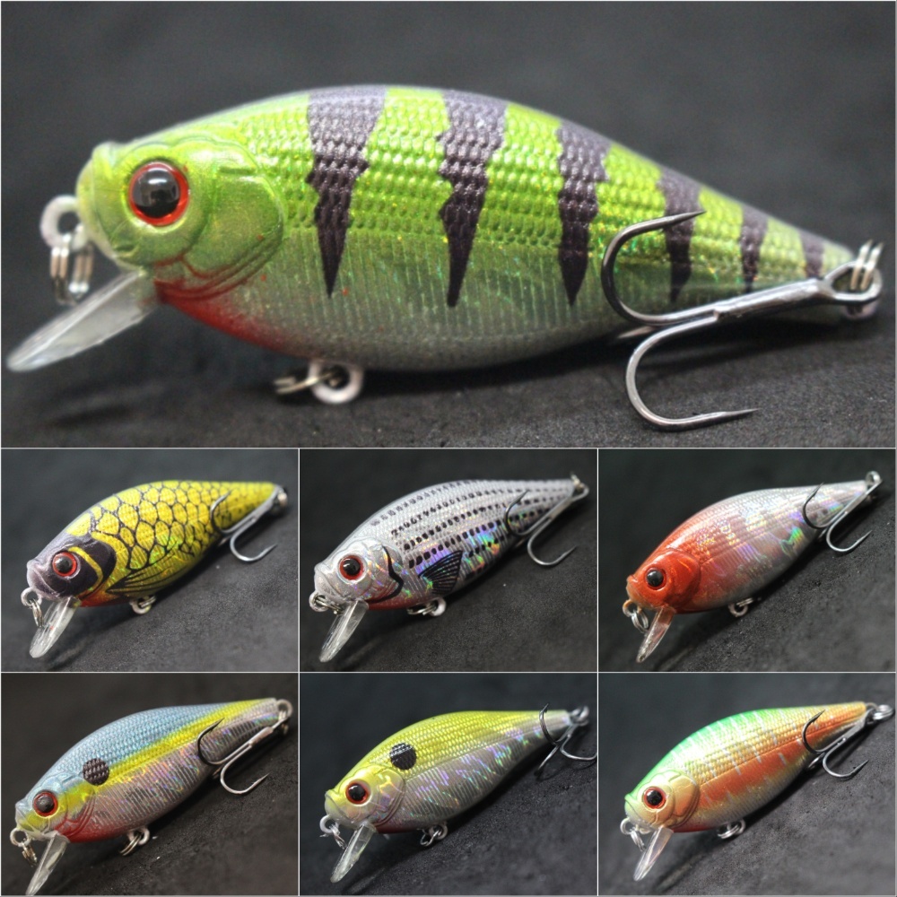 WLure Crankbait เหยื่อตกปลา 6.5 ซม. 7.4g แบนกว้าง Wobbler Musky เหยื่อถังลอยทดสอบ Hard เหยื่อ Varian