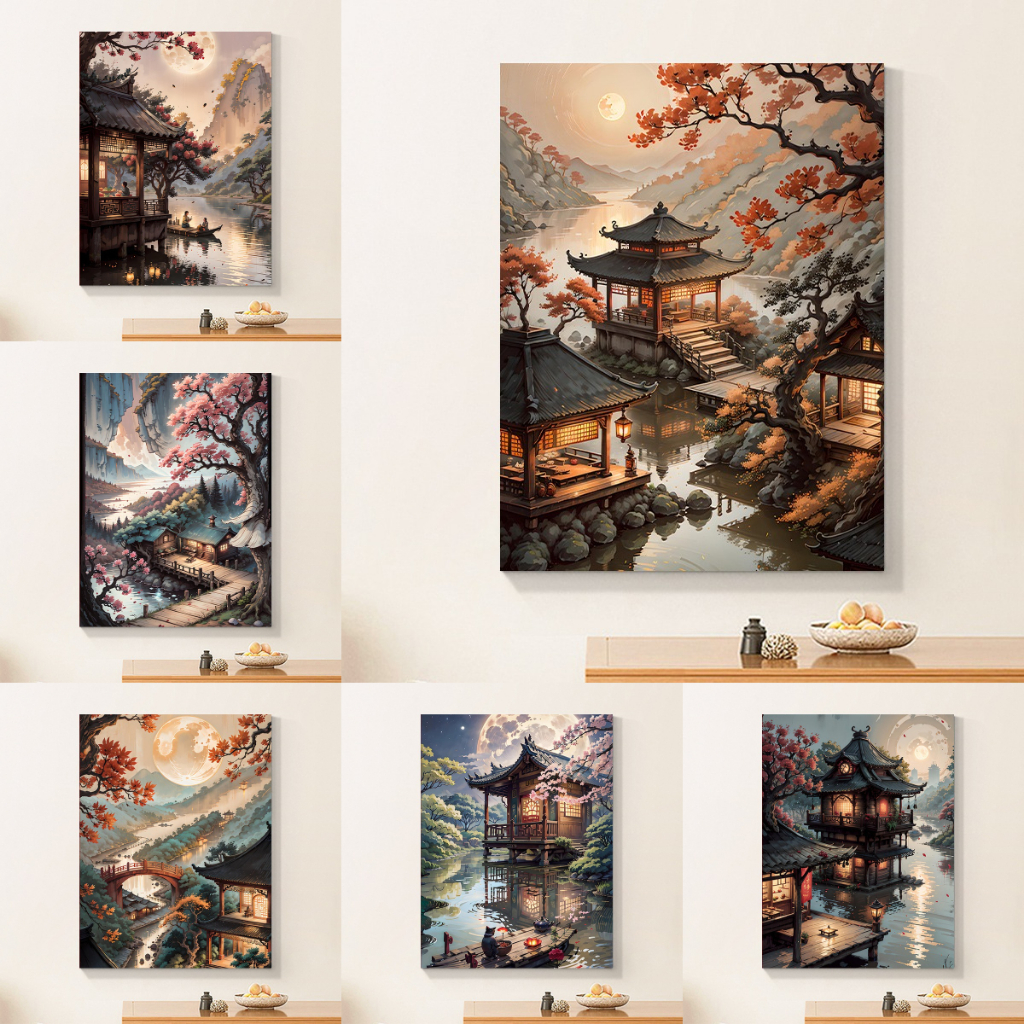 ORFON4050ซม.ภาพวาดโดยหมายเลข/ภาพวาดผ้าใบ/ภูมิทัศน์สถาปัตยกรรม/ของขวัญวาดด้วยมือ/ตกแต่งศิลปะห้องนั่งเล่น/ความเครียดที่ไม่ซ้ํากันเกมบรรเทาความเครียดสําหรับผู้ใหญ่และเด็ก