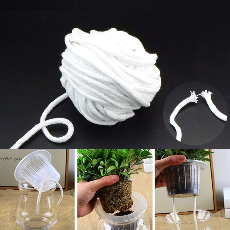 5m/10m 4 มม.Self-Watering Wick สายไฟวันหยุด Planter หม้อ DIY รดน้ําอัตโนมัติอุปกรณ์ระบบ Potted Auto หยด Waterer เชือกฝ้าย