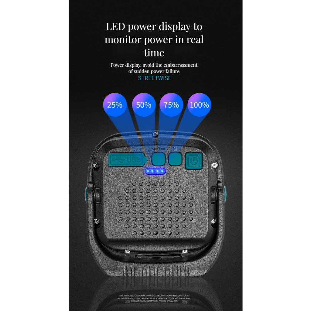 ไฟ นํา ทํางานอัพเกรดอเนกประสงค์, มือถือกลางแจ้ง, ชาร์จแบตเตอรี่ในตัว, ฟลัดไลท์, อินพุต ยูเอสบี/เอาท์พุท, ตะขอแม่เหล็ก, ไฟทํางานซังสะดวก - รูปที่ 6