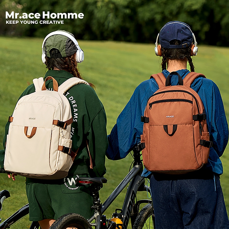 Mr.ace Homme กระเป๋านักเรียนมัธยมแฟชั่นสำหรับกระเป๋านักเรียนสำหรับผู้หญิงขนาดใหญ่ความจุผู้ชา