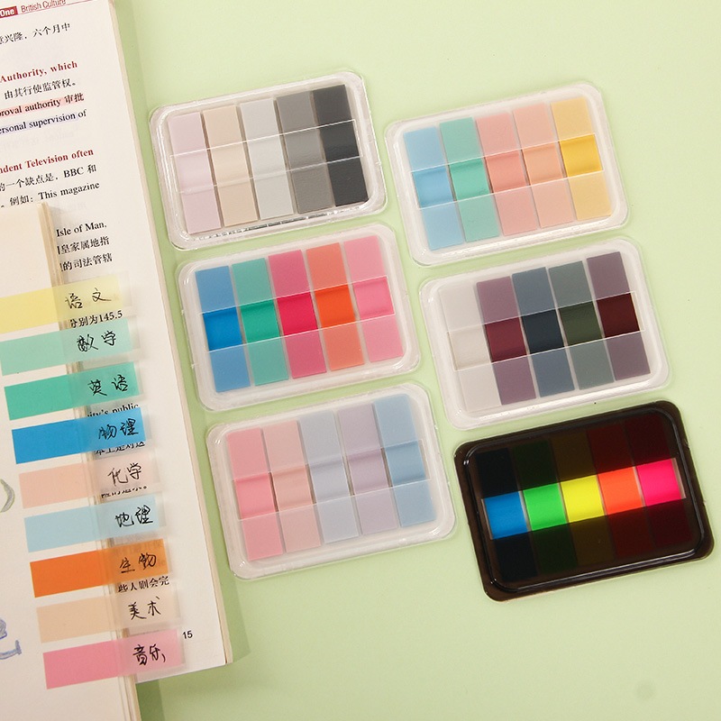 Penlab Macaron สี PET Memo Pad 100 แผ่น Sticky Notes Self-กาวโพสต์ป้ายดัชนีสติกเกอร์ Marker C7692
