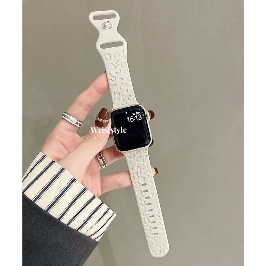 Huawei Watch Fit 3 เสือดาวแกะสลักสายรัดซิลิโคนสําหรับ Huawei Watch Fit3 สร้อยข้อมือทดแทนสําหรับ Fit3 อุปกรณ์เสริมสมาร์ทวอทช์