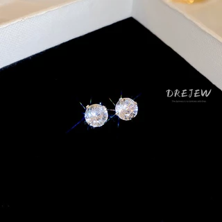 DREJEW 925 เข็มเงินเจาะหูฟรีถอดต่างหูประสาทหูสําหรับผู้หญิงเพทายต่างหูซุปเปอร์แฟลชสําหรับผู้หญิงซอกระดับไฮเอนด์ขนาดเล็กหูกระดูกเล็บต่างหูแพ้ง่าย