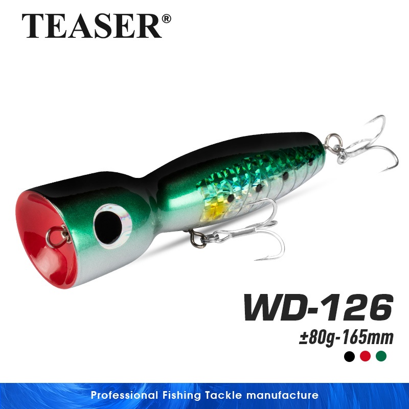 TEASER【WD126】เหยื่อตกปลาทูน่า แบบไม้ ±80 กรัม ±165 มม. สําหรับตกปลาน้ําลึกบนเรือน้ําลึก