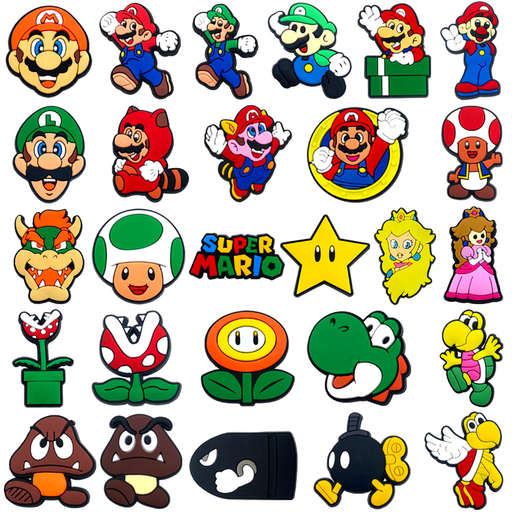 Jibbit รองเท้า Charms การ์ตูนอะนิเมะซีรีส์ตกแต่งอุปกรณ์ตกแต่ง PVC พร้อมปุ่ม