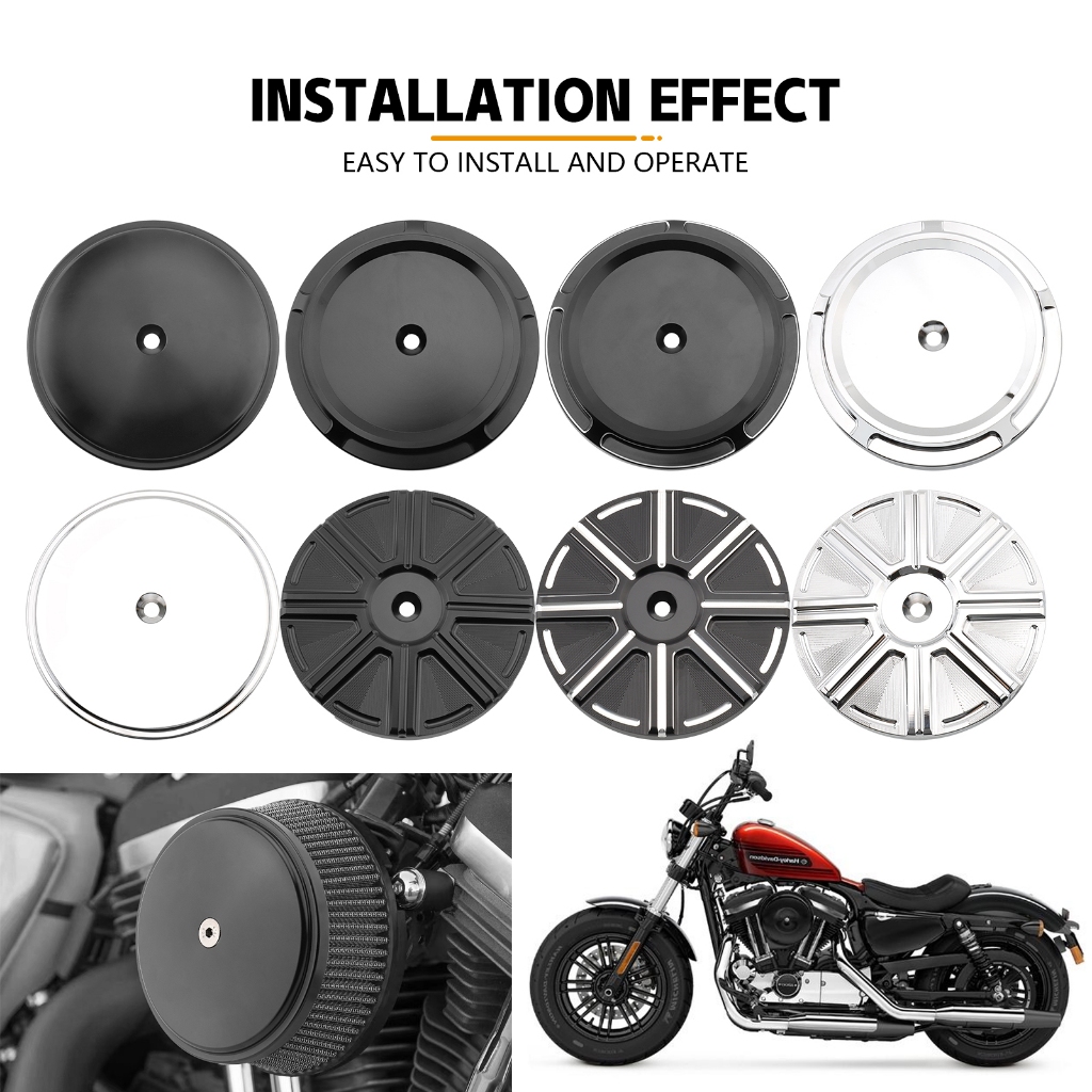รถจักรยานยนต์กรองอากาศกรอง Chrome Plated เหมาะสําหรับ Harley Station รถ Dyna Heritage Softail Sportster XL เหล็ก 883 Sucker Stage