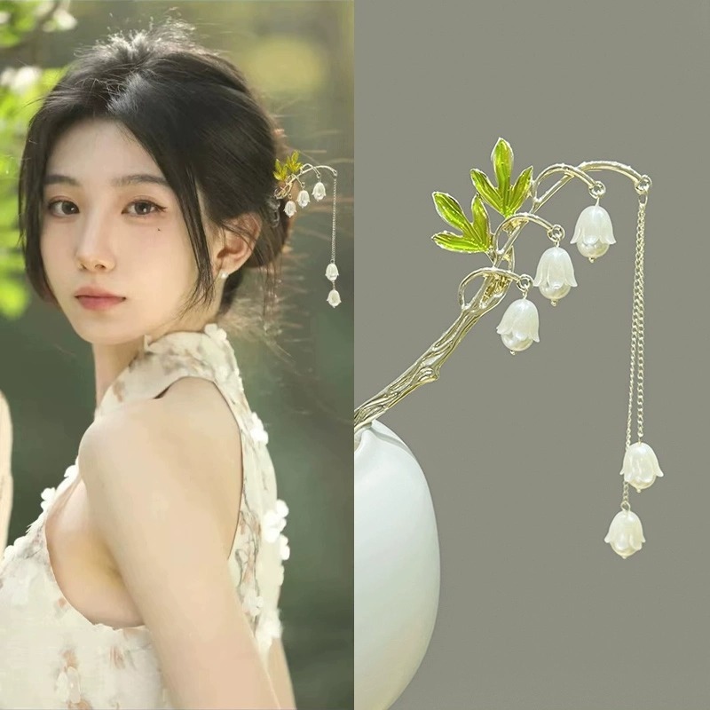Ginkgo Leaf Hairpin ใหม่สไตล์จีนโบราณอุปกรณ์เสริมผมหญิง High-End พู่ขั้นตอนเขย่า Hairpin แผ่น Hairpin Cheongsam Headdress