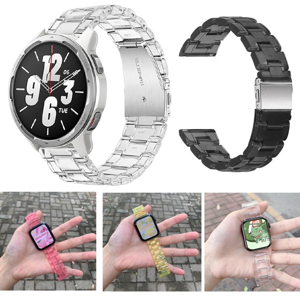 สายนาฬิกาข้อมือเรซิ่นใส 20 มม. 22 มม. แบบเปลี่ยน สําหรับ Huami Amazfit GTR Mini GTR3 Pro 42 มม. 47 มม. Bip5 GTR2 GTR4 GTR2E 2 3 4