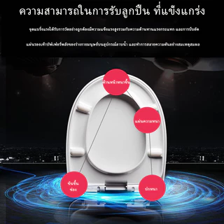 ฝาชักโครก แบบหนา PP ที่นั่งชักโครก รูปตัว U ขนาดใหญ่ รูปตัว U ฝาชักโครก รูปตัว U แบบช้าลง แบบสากล
