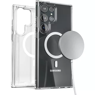OSGEER เคสแม่เหล็กสําหรับ Samsung Galaxy S26 S25 S24 S23 S22 Ultra FE 5G,ฝาครอบโทรศัพท์ป้องกันกันกระแทก,ฮาร์ดพีซีใสด้านหลังสําหรับSamsung S26 Ultra