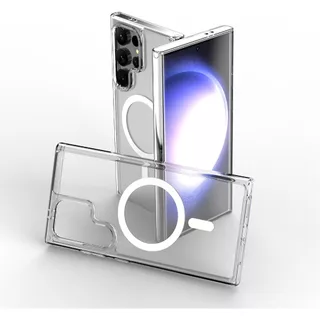 OSGEER เคสแม่เหล็กสําหรับ Samsung Galaxy S26 S25 S24 S23 S22 Ultra FE 5G,ฝาครอบโทรศัพท์ป้องกันกันกระแทก,ฮาร์ดพีซีใสด้านหลังสําหรับSamsung S26 Ultra
